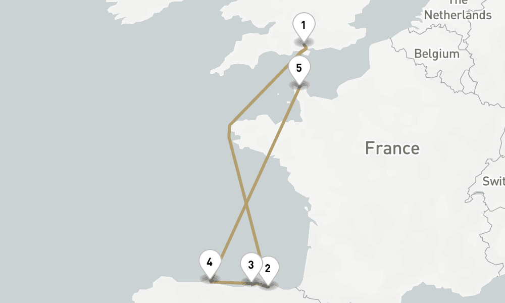 7 days, round-trip Spain And France 8日間