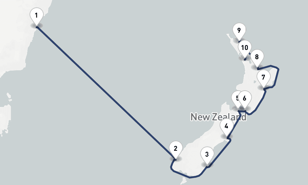 11 days, one-way from Sydney to Auckland 12日間