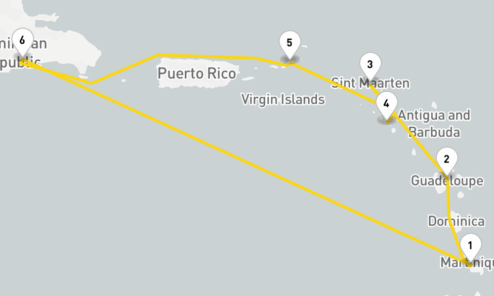 7 days, round-trip Caribbean Antilles from Martinique 8日間
