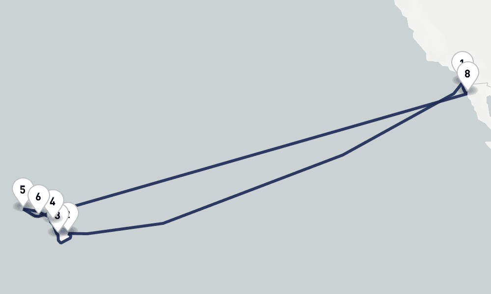 18 days, round-trip Circle Hawaii Holiday 19日間