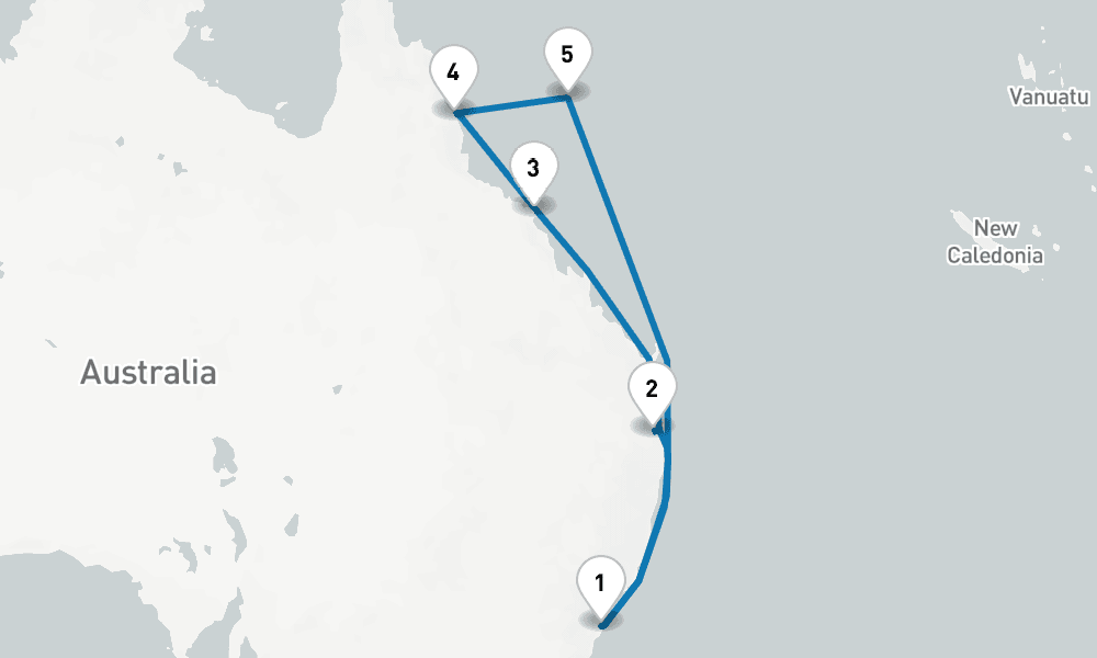 9 days, round-trip Queensland with Great Barrier Reef 10日間