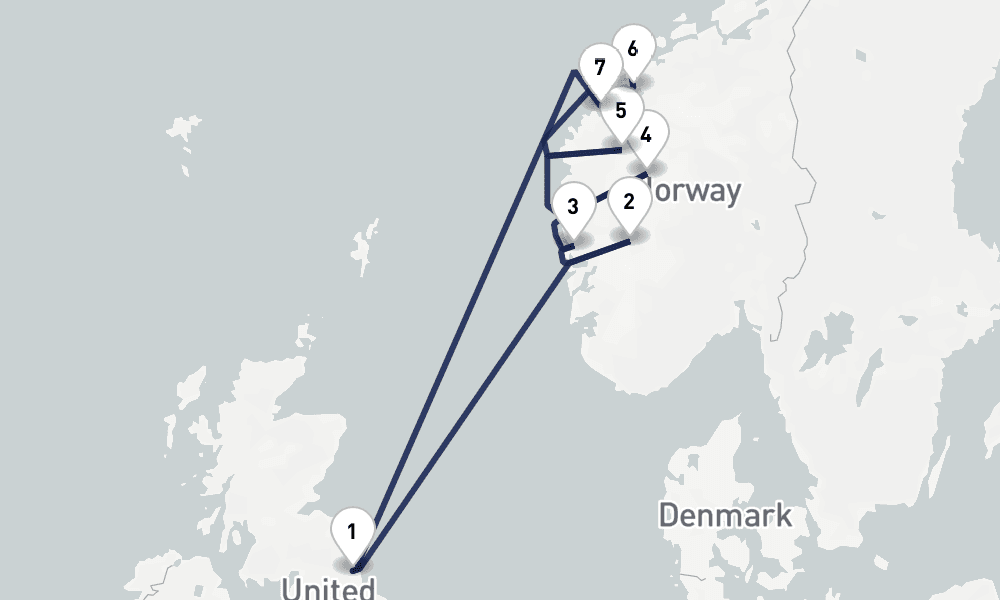9 days, round-trip Scenic Fjords of Norway 10日間