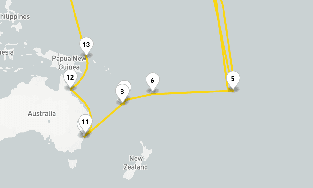 97 days, one-way from San Francisco to Barcelona 98日間