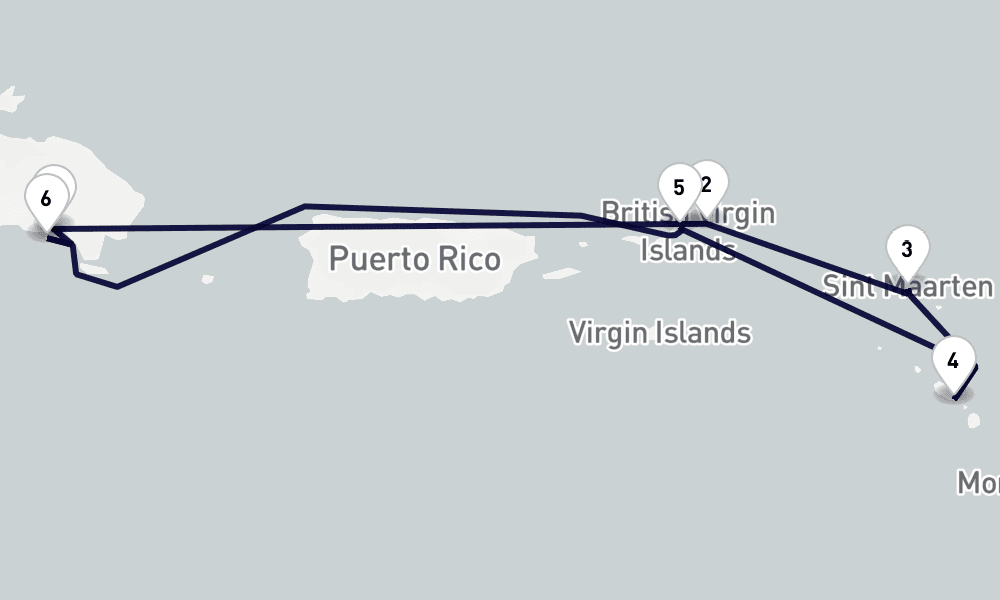 7 days, round-trip Southern Caribbean 8日間