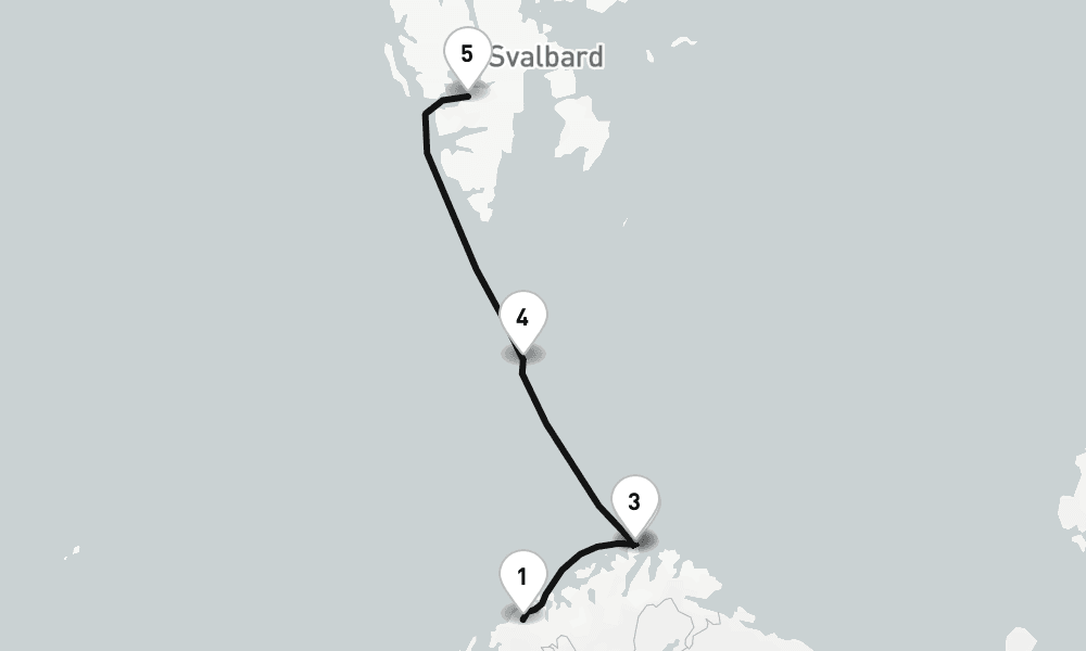 9 days, one-way from Tromso to Longyearbyen 10日間
