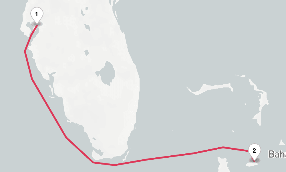 6 nights / 7 days, Tampa (Florida) Round trip