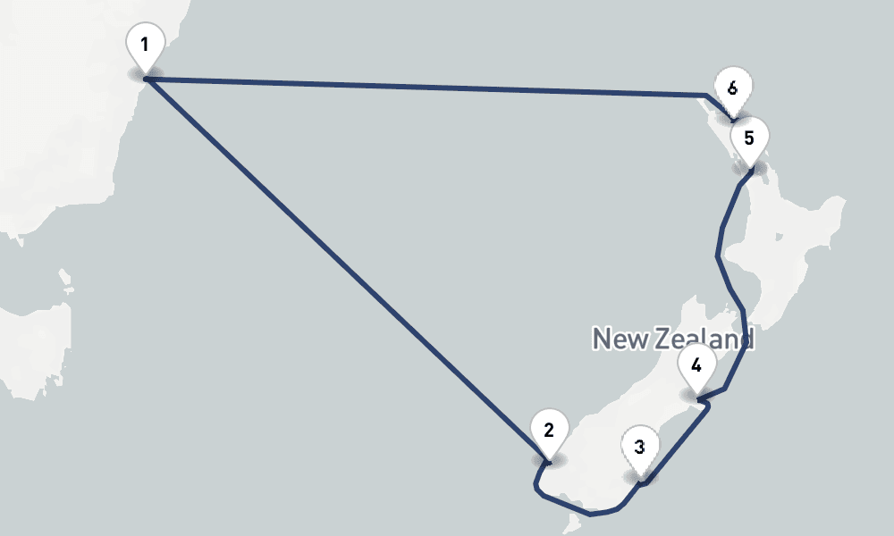 12 days, round-trip New Zealand Holiday 13日間
