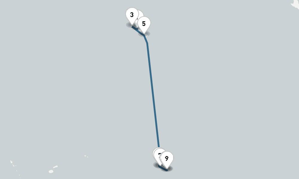 12 days, one-way from Honolulu to Papeete 13日間
