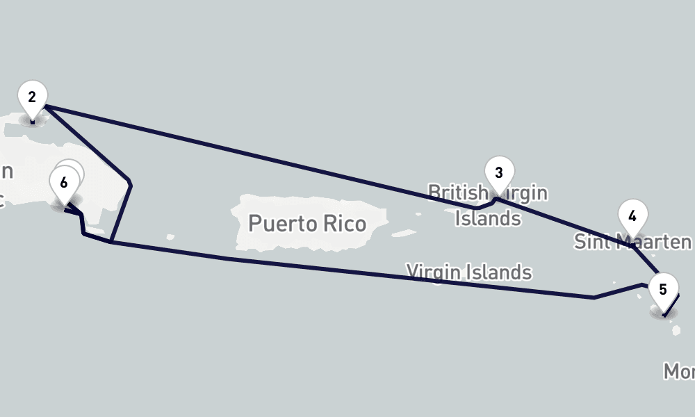7 days, round-trip Southern Caribbean 8日間