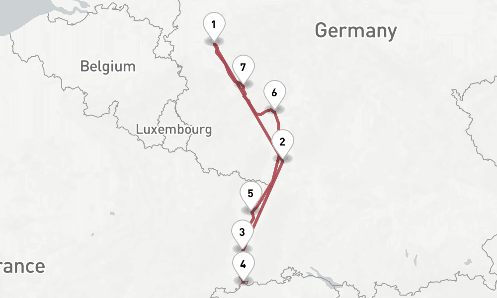 7 days, round-trip Rhine 8日間