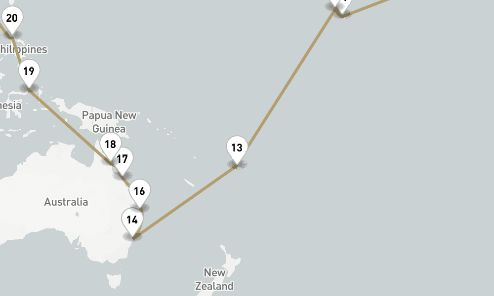 112 days, round-trip Full World Voyage 113日間