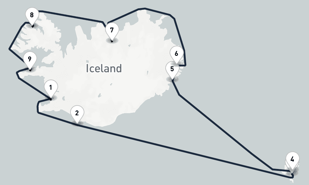 10 days, round-trip Wonders of Iceland Reykjavik to Reykjavik 11日間