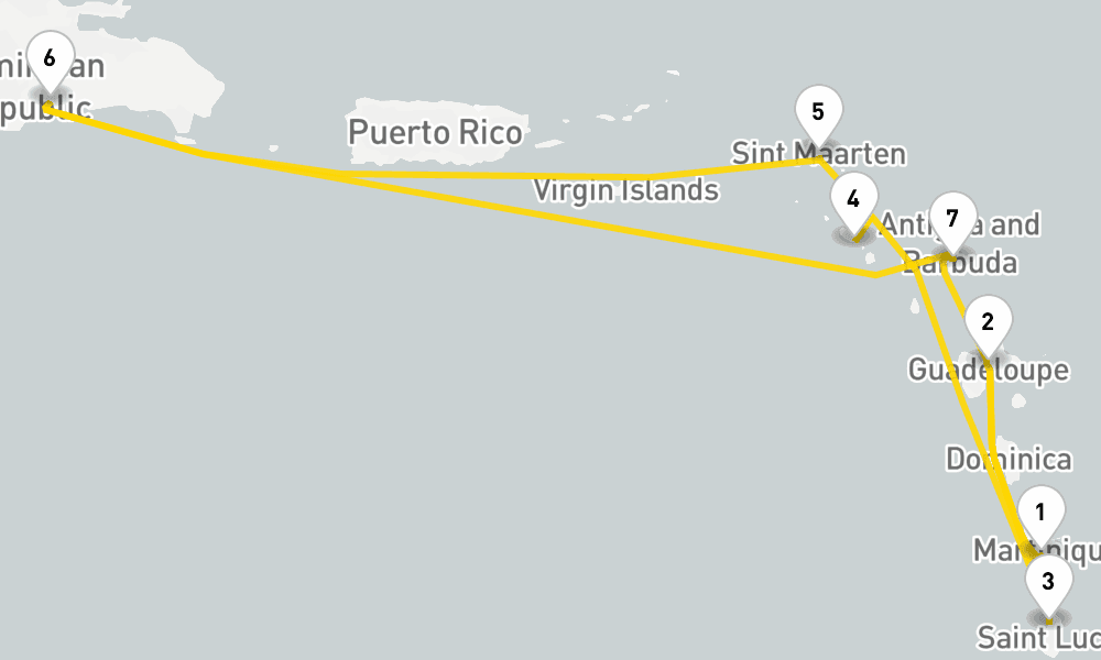 8 days, round-trip Caribbean Antilles from Martinique 9日間