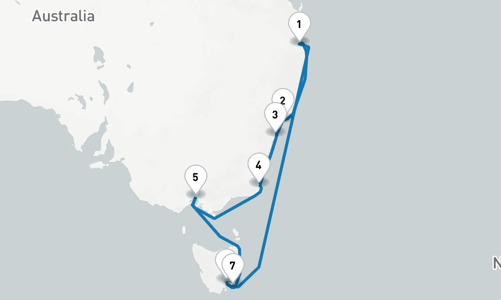 12 days, round-trip Tasmania 13日間