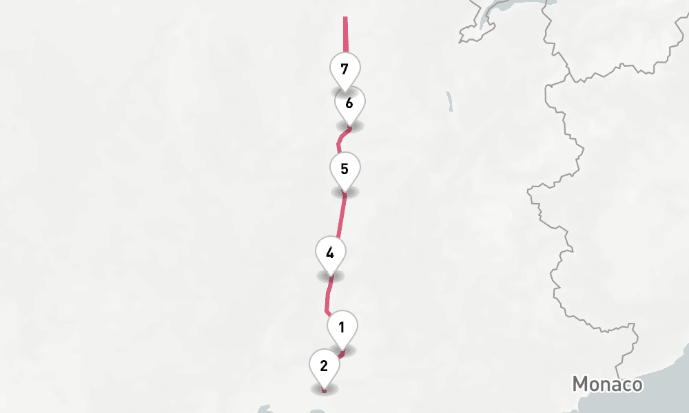 7 nights / 8 days, one-way from Avignon to Lyon