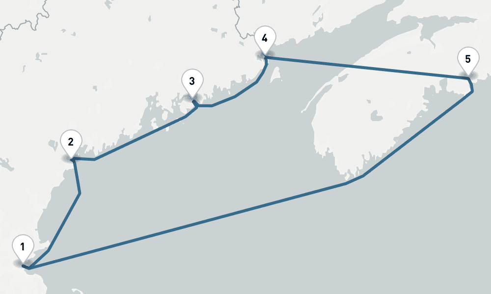 7 days, round-trip Canada New England Round-Trip Boston Eastport Halifax 8日間