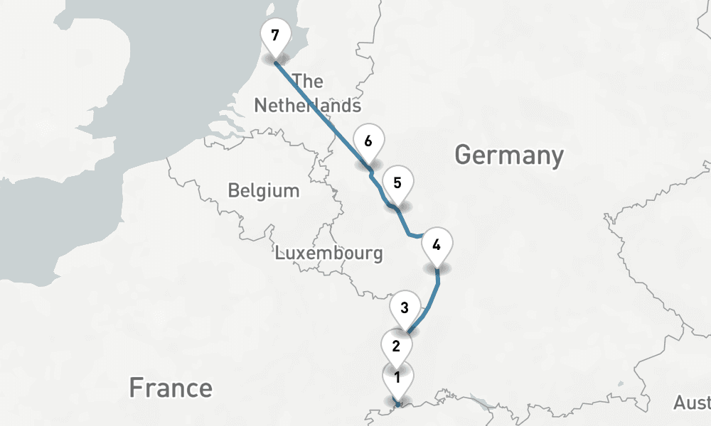 7 days, one-way from Basel to Amsterdam 8日間