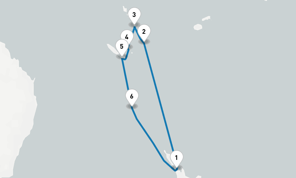 10 days, round-trip Vanuatu New Caledonia 11日間