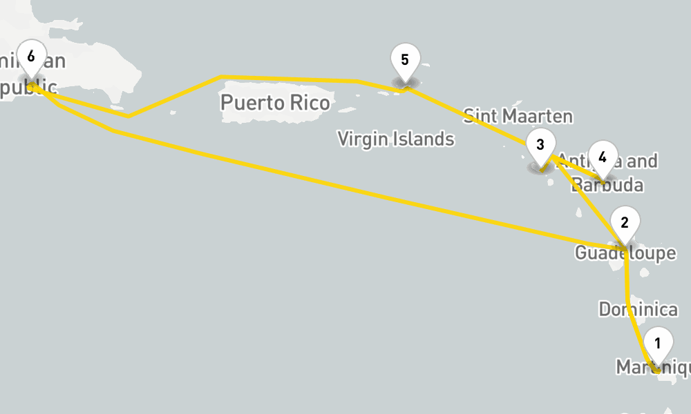 8 days, round-trip Caribbean Antilles from Martinique 9日間