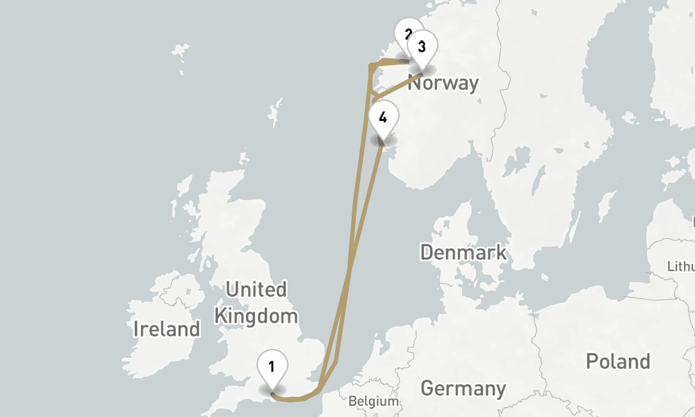 7 days, round-trip Norwegian Fjords 8日間