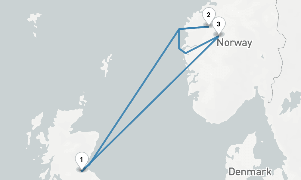 5 days, round-trip Norwegian Fjords Bank Holiday Break 6日間