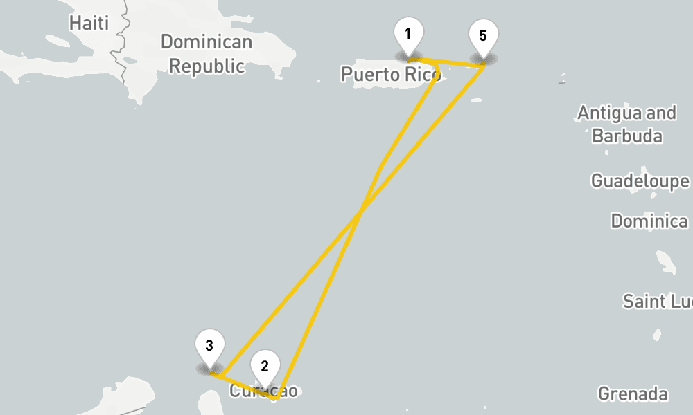 7 days, round-trip Southern Caribbean Cruise 8日間