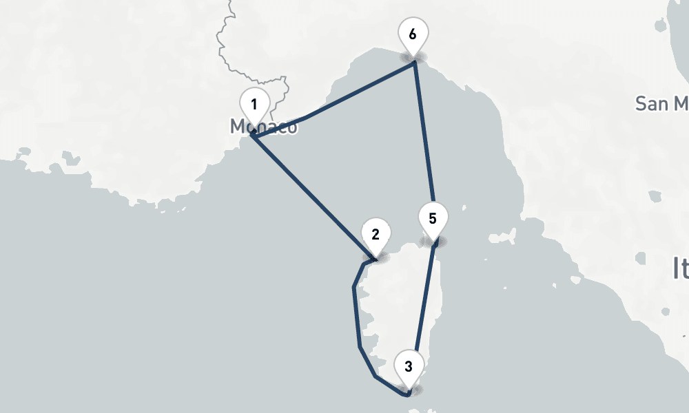 7 days, round-trip Corsica the Monaco Grand Prix 8日間