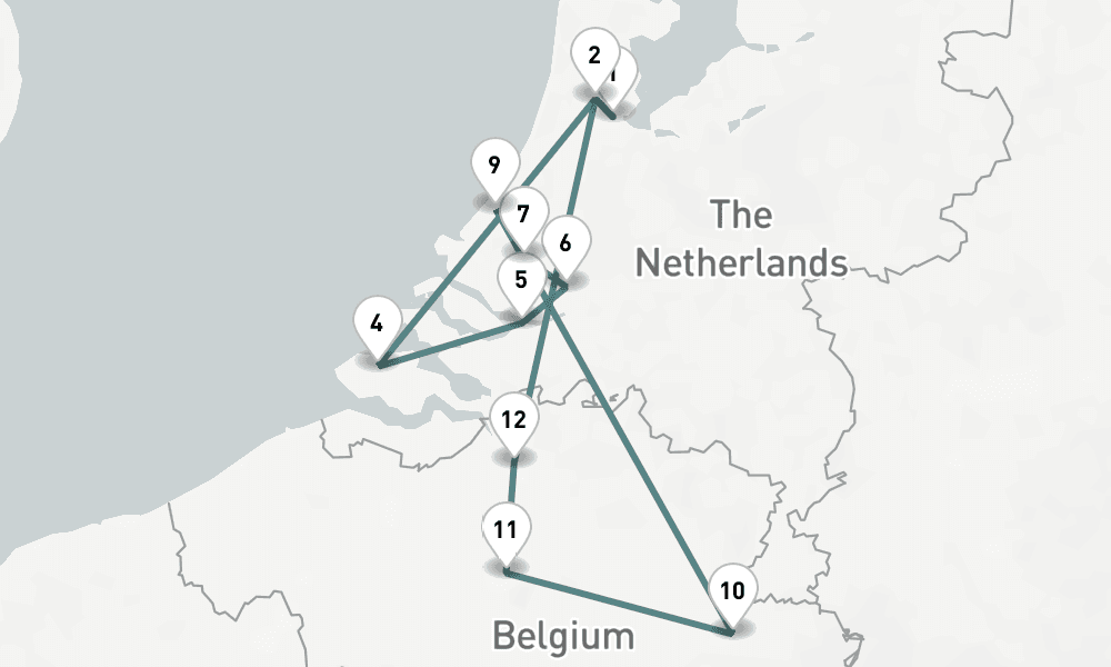 10 days, round-trip Waterways of the Netherlands and Belgium 11日間