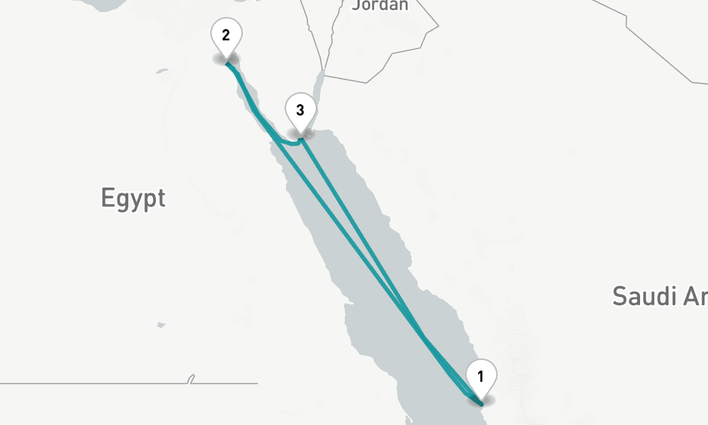 5 days, round-trip Jeddah, Saudi Arabia to Jeddah, Saudi Arabia 6日間