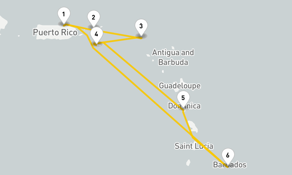 7 days, round-trip Southern Caribbean Cruise 8日間
