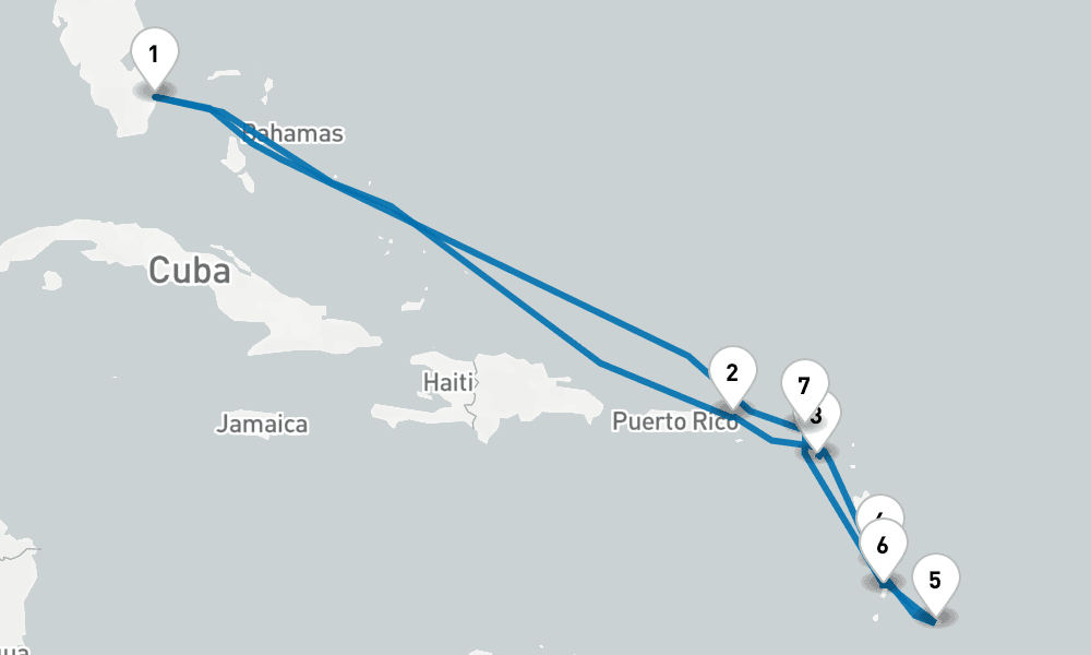 11 days, round-trip Southern Caribbean with Martinique Holiday 12日間