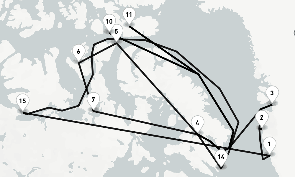 20 days, round-trip Greenland 21日間