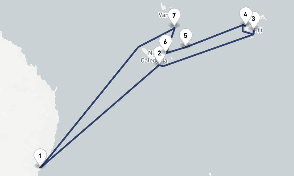 14 days, round-trip Fiji Vanuatu 15日間