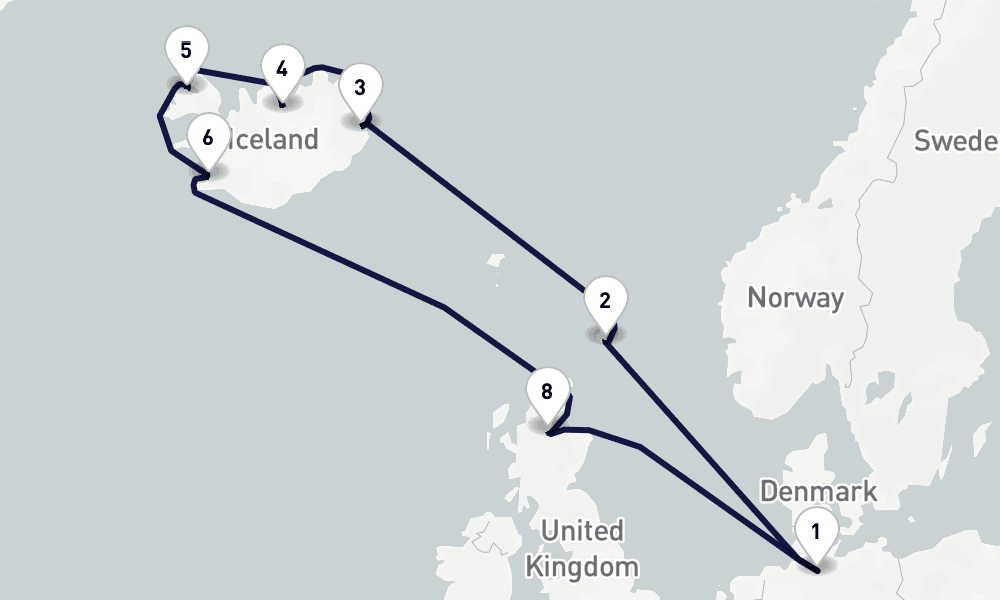 12 days, round-trip Northern Europe 13日間