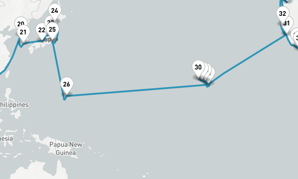 180 days, one-way from Hamburg to Bremerhaven 181日間