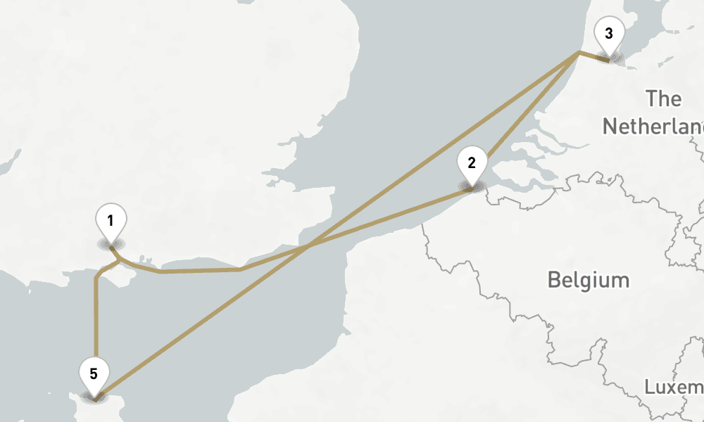 7 days, round-trip Zeebrugge 8日間