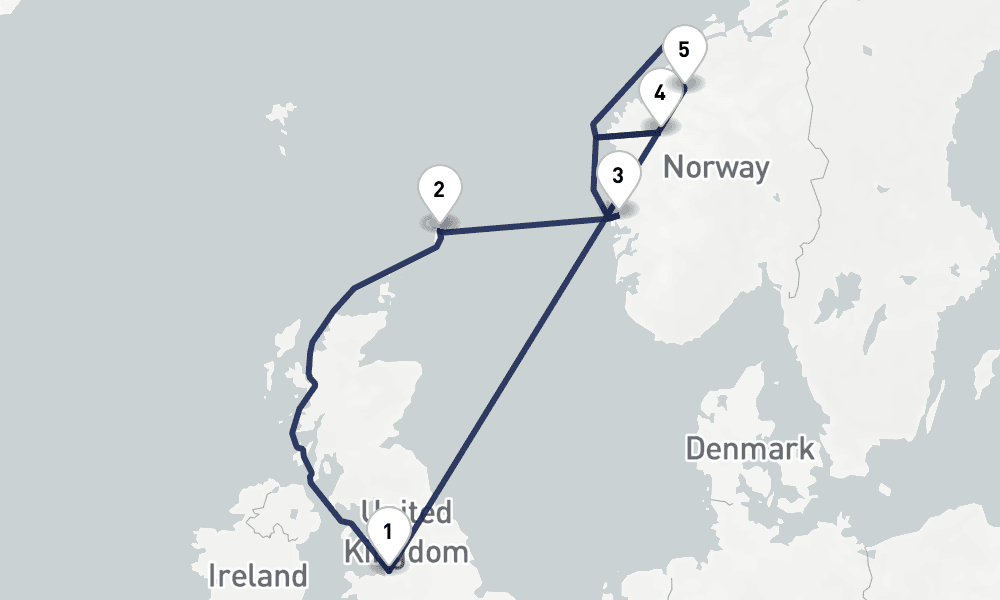 8 days, round-trip Summertime Norwegian Fjords 9日間