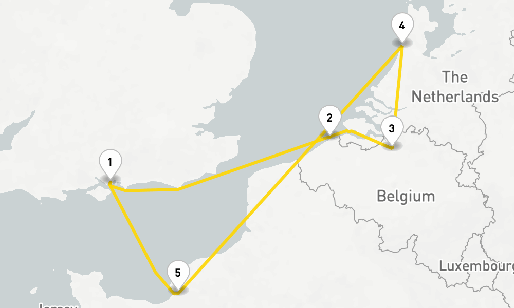 6 days, round-trip Escape To Belgium, France Holland 7日間