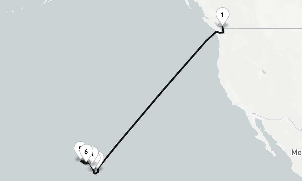 11 days, one-way from Vancouver to Honolulu 12日間