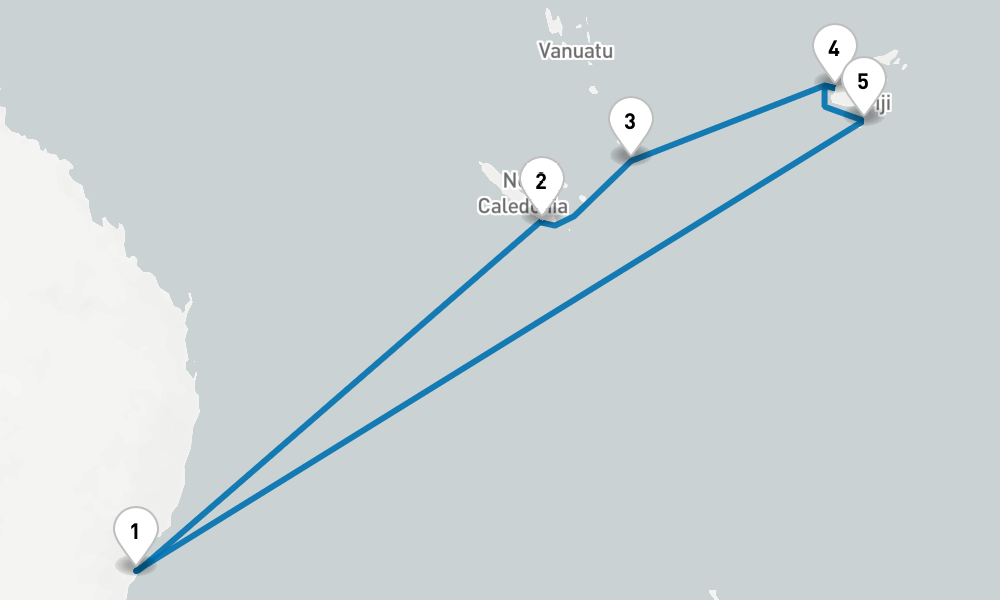12 days, round-trip Fiji South Pacific 13日間