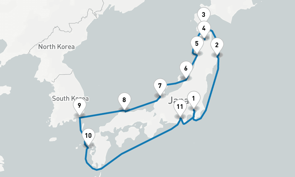 13 days, round-trip Circle Japan Cherry Blossoms 14日間
