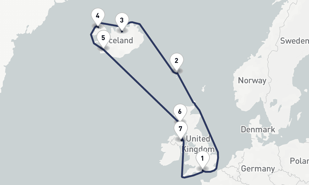 13 days, round-trip Discovering Iceland the British Isles 14日間