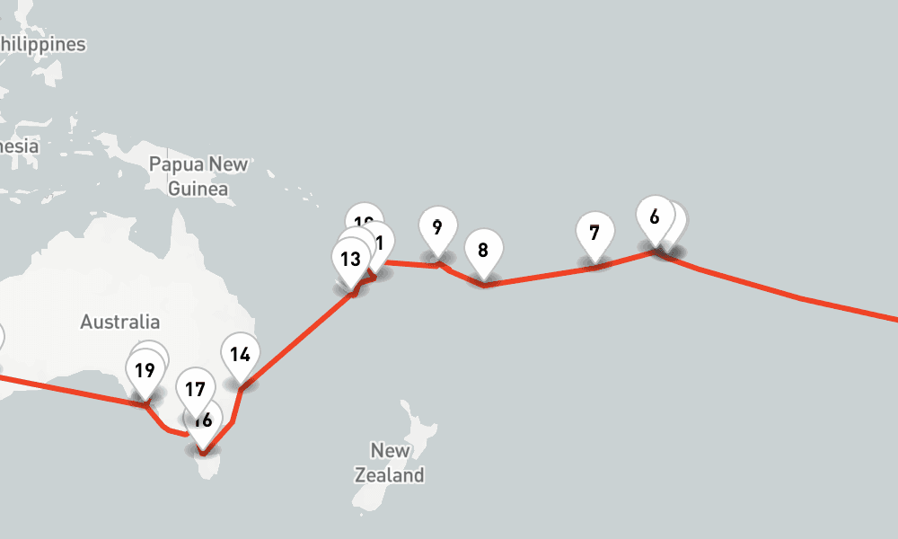 82 days, one-way from San Antonio to Hamburg 83日間