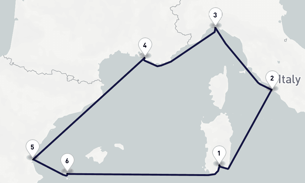 7 days, round-trip Mediterranean 8日間