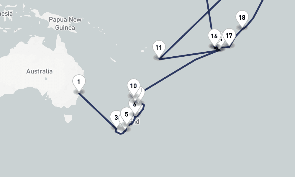 32 days, one-way from Sydney to San Diego 33日間