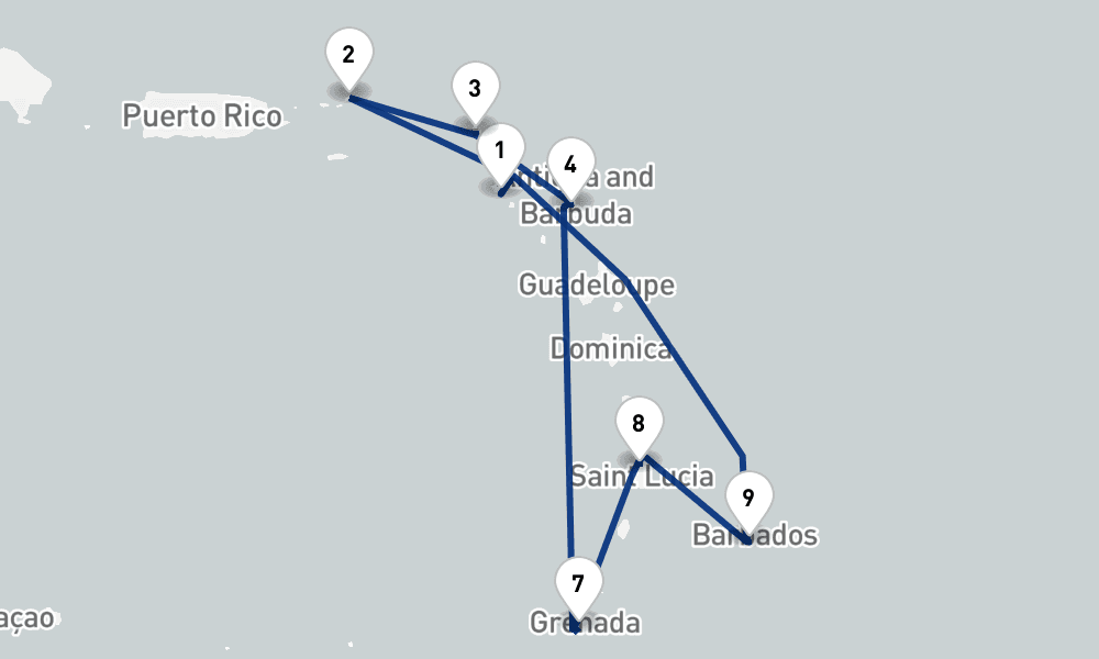 14 days, round-trip New Year In The Caribbean Islands 15日間