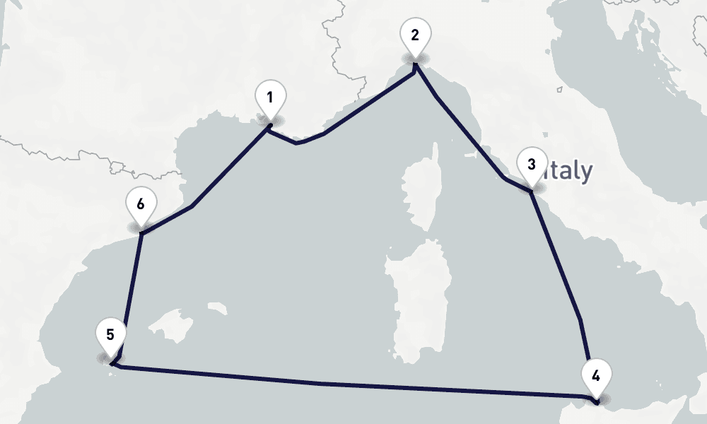 7 days, round-trip Mediterranean 8日間