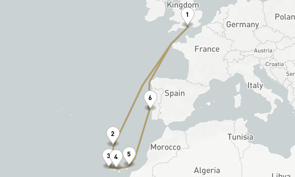 12 days, round-trip Canary Islands 13日間