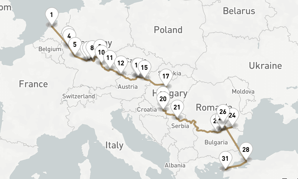 28 days, one-way from Amsterdam to Istanbul 29日間