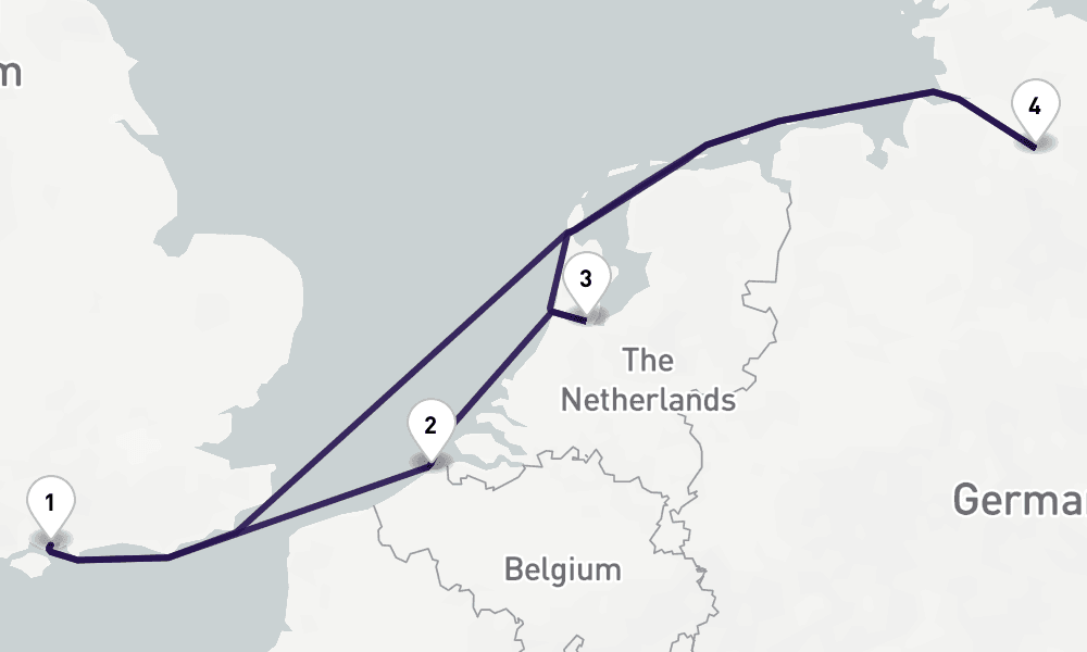 7 nights / 8 days, Portsmouth (England) Round trip